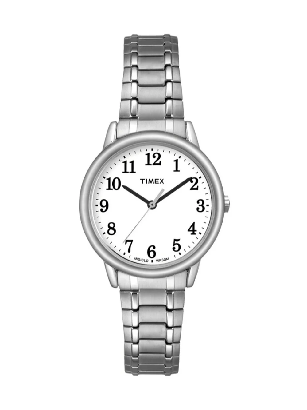 Timex Easy Read Silver Stainless Steel Watch with White Dial